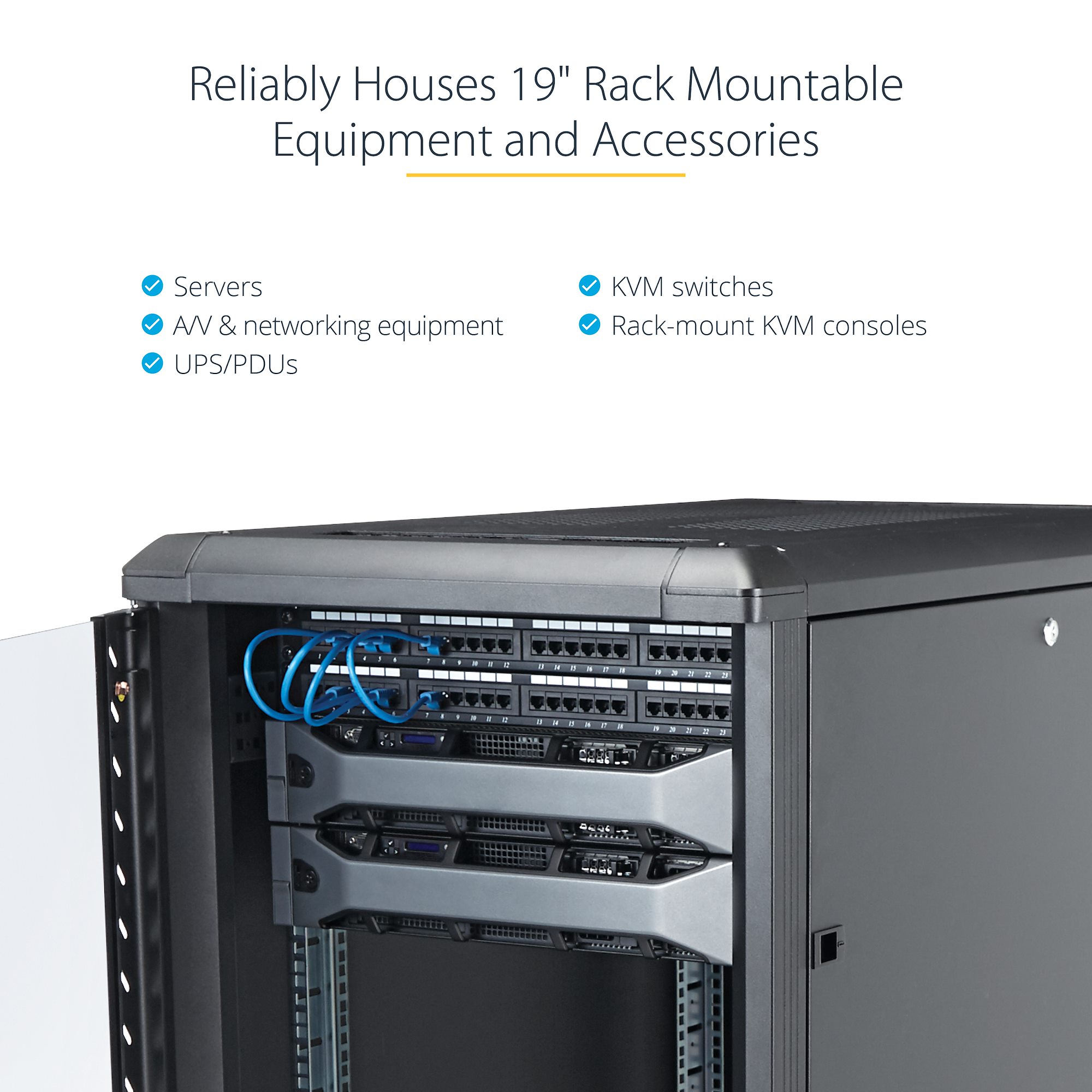 StarTech.com 4-Post 12U Server Rack Cabinet, Data / Network Rack ...