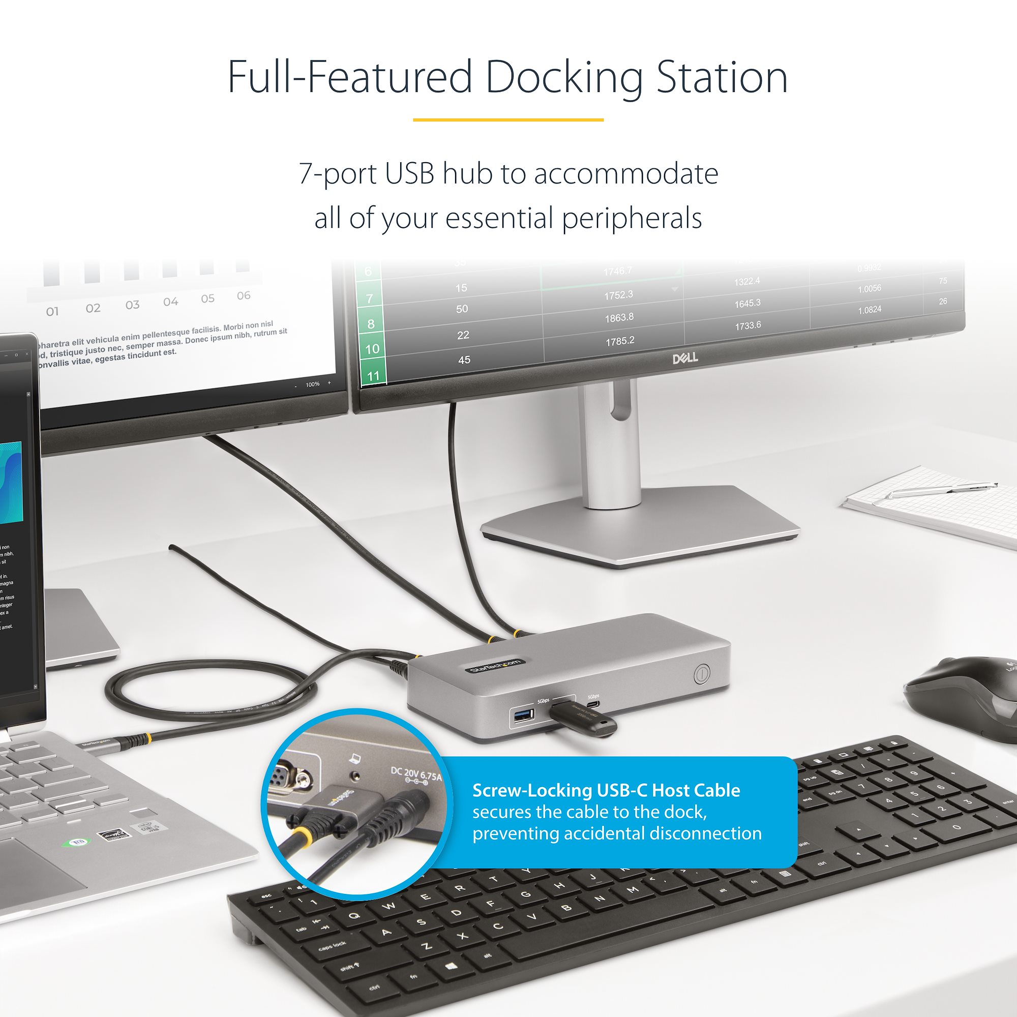StarTech.com Dual Monitor USB-C Docking Station - DisplayPort & HDMI ...