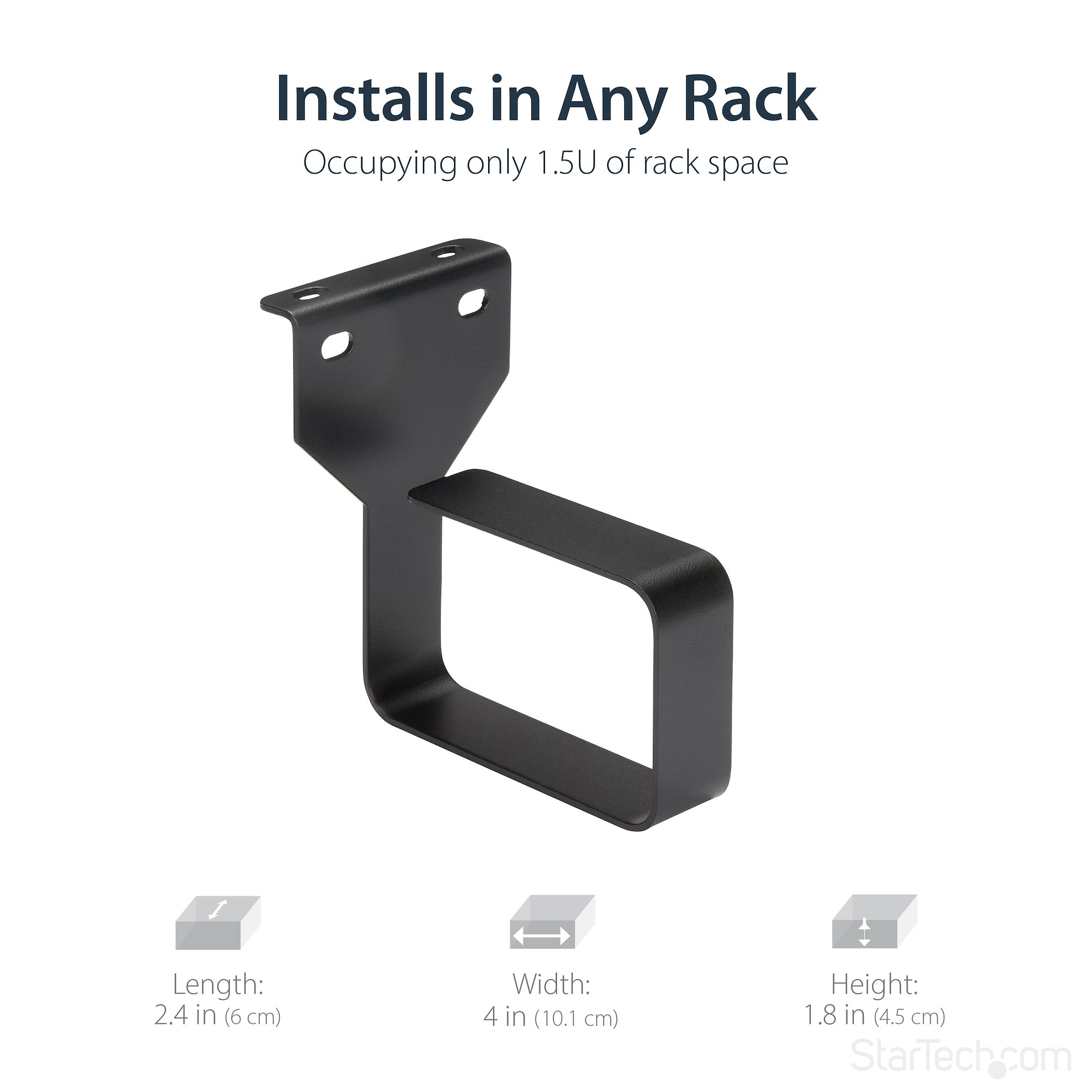 StarTech.com 2.4 x 3.9in Vertical Cable Management D Ring - 1.5U Metal ...