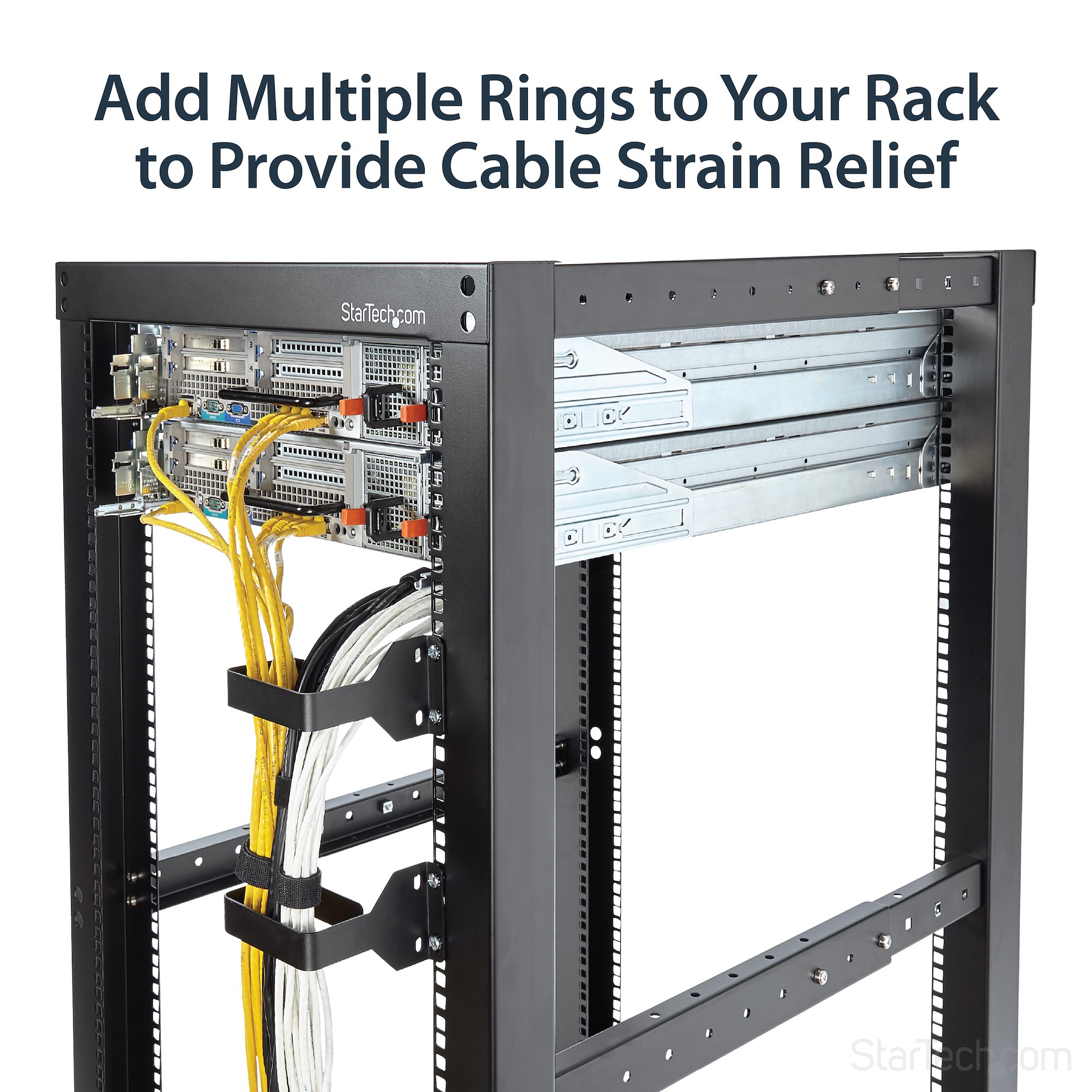 Cable Service Rack StarTech.com 2.4 x 3.9in Vertical Cable Management D Ring - 1.5U Metal ...