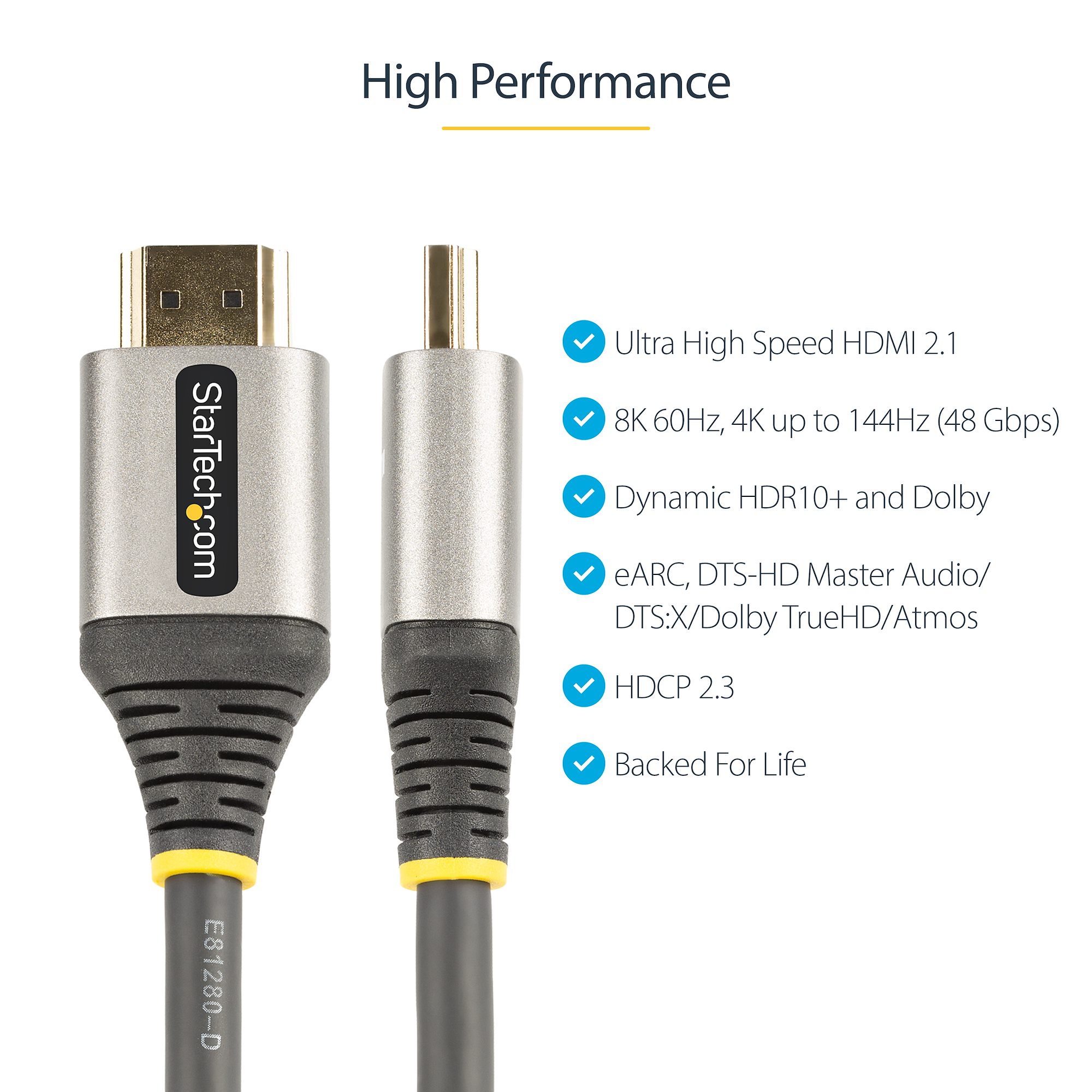 90 Degree Angled CY Cable HDMI 2.1 Ultra Thin 8K Cord - Left Connector ...
