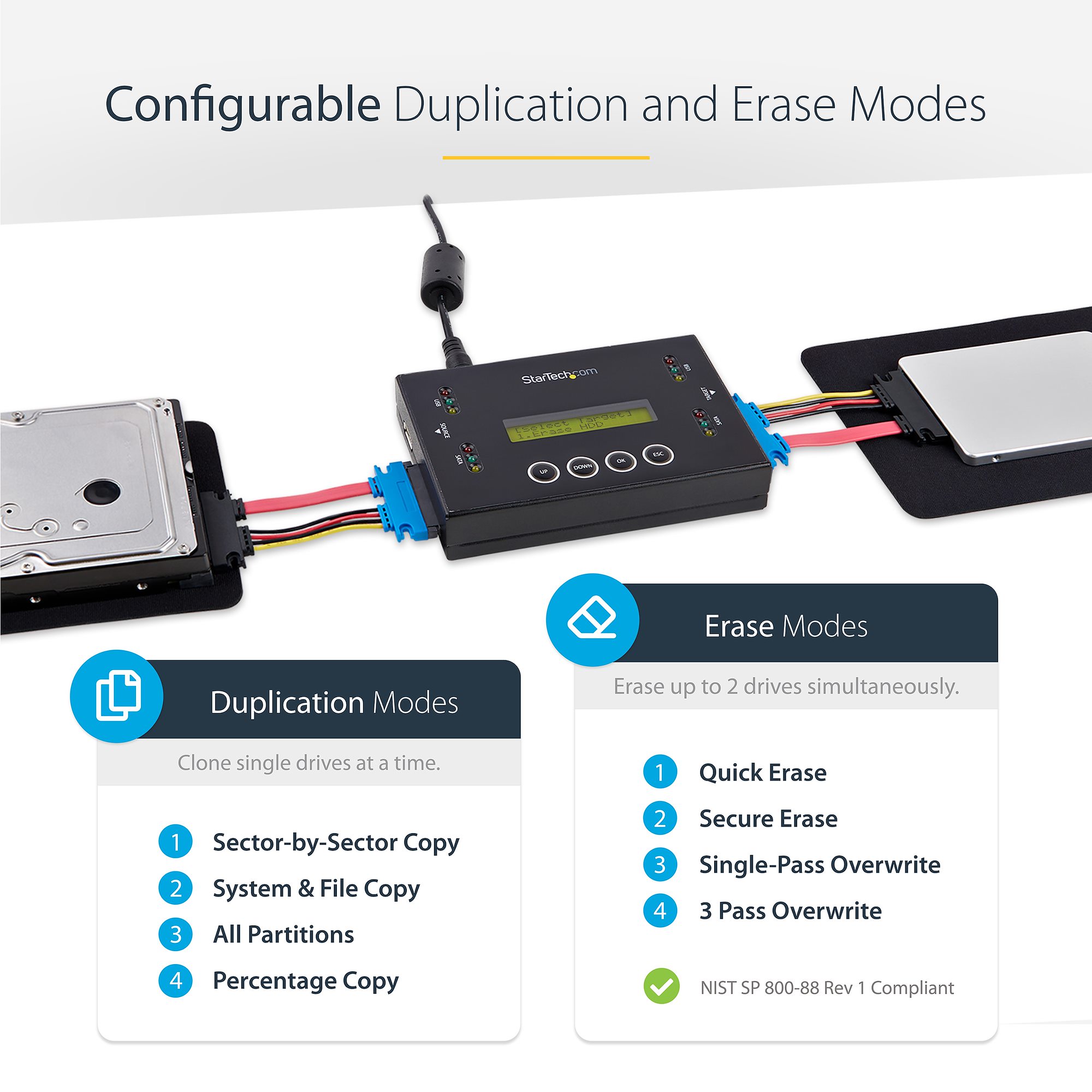 StarTech.com Hard Disk/USB Thumb Drive Duplicator/Eraser - Flash & HDD ...