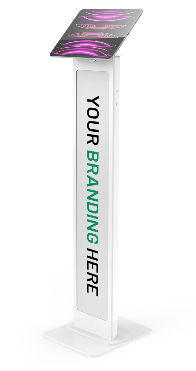Packaging Invisible Stand Compulocks Universal Invisible Mount Brandable Floor Stand White