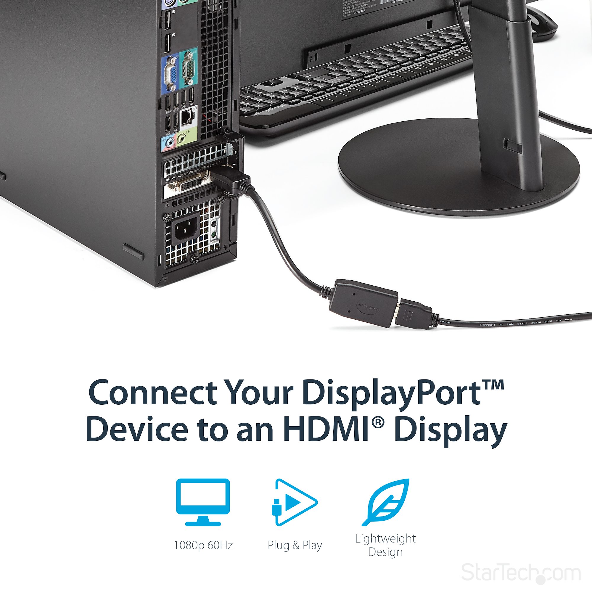 StarTech.com DisplayPort to HDMI Adapter - 1080p DP to HDMI Video ...